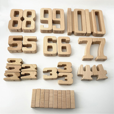 O bloco de madeira Jenga Toy Montessori Educational Natural Wood do equilíbrio do bebê dos brinquedos de Digitas da matemática dos blocos de apartamentos do número brinca FO