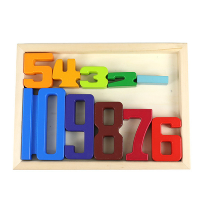 O bloco de madeira Jenga Toy Montessori Educational Natural Wood do equilíbrio do bebê dos brinquedos de Digitas da matemática dos blocos de apartamentos do número brinca FO