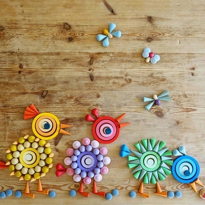 Peças fracas Montessori colorido do arco-íris de madeira para o bebê pré-escolar