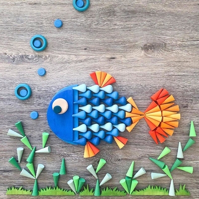 Peças fracas Montessori colorido do arco-íris de madeira para o bebê pré-escolar