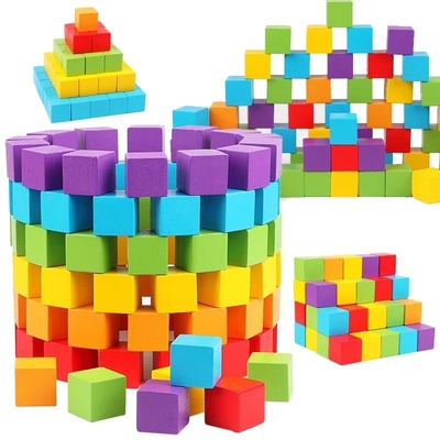 Blocos de apartamentos de madeira coloridos Toy Baby Color dos cubos e brinquedos educacionais de madeira da forma geométrica para Chil