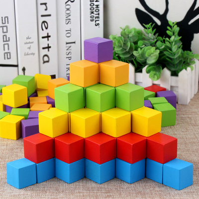Blocos de apartamentos de madeira coloridos Toy Baby Color dos cubos e brinquedos educacionais de madeira da forma geométrica para Chil