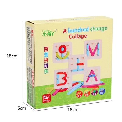 Educação de madeira educacional Toy Toy Jigsaw Board Game Child do enigma da placa do prego da educação adiantada de madeira geométrica de Montessori