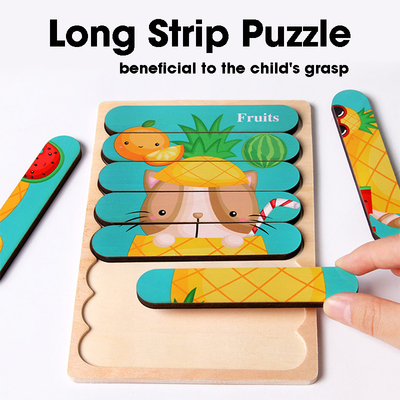 A tira tomada partido dobro 3D confunde brinquedos de Toy Wooden Montessori Materials Educational do bebê para grandes tijolos que das crianças as crianças aprendem