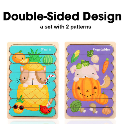 A tira tomada partido dobro 3D confunde brinquedos de Toy Wooden Montessori Materials Educational do bebê para grandes tijolos que das crianças as crianças aprendem