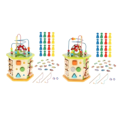 Cubo de madeira da atividade de Montessori grande para o infante do bebê das crianças do ano novo