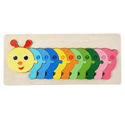 Os brinquedos de madeira do enigma do bloco de Montessori 3D engrossam a serra de vaivém de madeira que aprende cedo