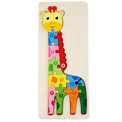Os brinquedos de madeira do enigma do bloco de Montessori 3D engrossam a serra de vaivém de madeira que aprende cedo