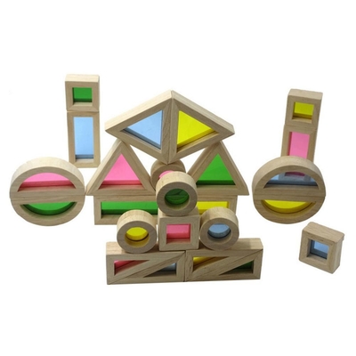 Blocos de apartamentos educacionais acrílicos do arco-íris 24pcs para o presente das crianças