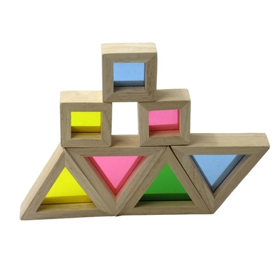 Blocos de apartamentos educacionais acrílicos do arco-íris 24pcs para o presente das crianças
