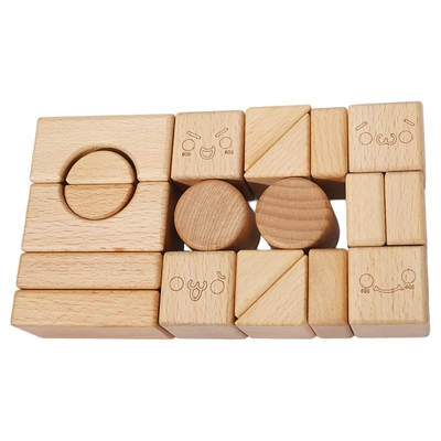 Madeira maciça que empilha o bloco Toy Shape Cognition DIY para crianças das crianças