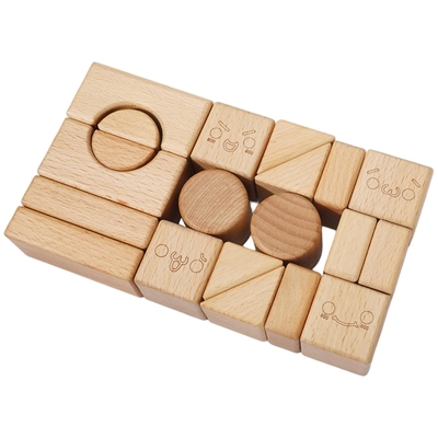 Madeira maciça que empilha o bloco Toy Shape Cognition DIY para crianças das crianças