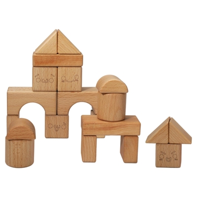 Madeira maciça que empilha o bloco Toy Shape Cognition DIY para crianças das crianças