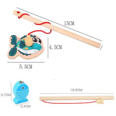 Pescando brinquedos alfanuméricos de madeira do jogo para crianças Montessori cedo educacional