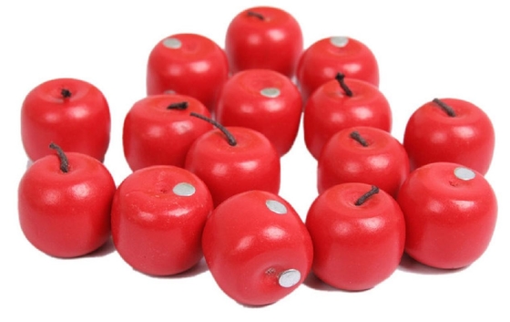 Os brinquedos de madeira do bebê de Montessori da árvore de Apple para crianças escolhem o fruto educacional