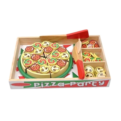64 PCes fingem a pizza de madeira Toy For Children Food Cooking do jogo
