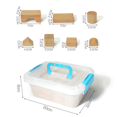 brinquedos de madeira Montessori natural dos blocos de Burlywood da faia 20pcs que aprende a educação
