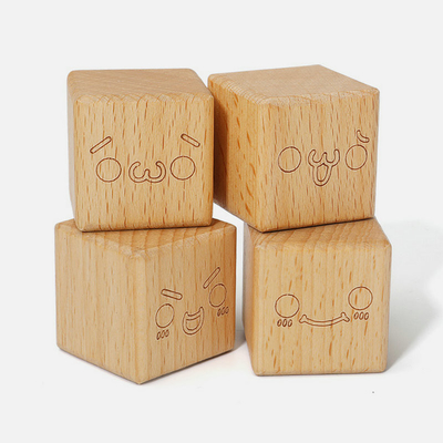 brinquedos de madeira Montessori natural dos blocos de Burlywood da faia 20pcs que aprende a educação