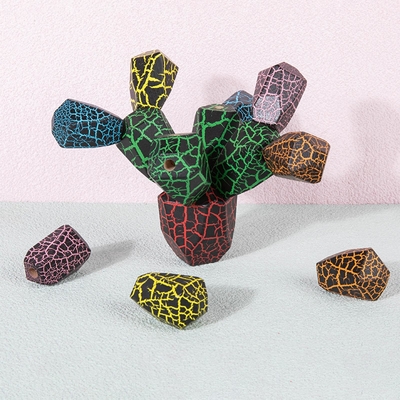 Brinquedos de madeira de equilíbrio do bebê de Montessori do cacto para educacional adiantado