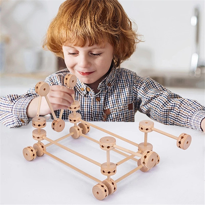 o forte Buliding de madeira da construção 3D obstrui Diy para montar Montessori educacional