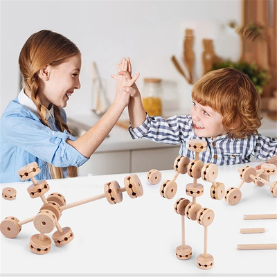 o forte Buliding de madeira da construção 3D obstrui Diy para montar Montessori educacional
