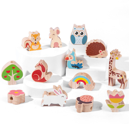 Equilíbrio animal de madeira que empilha a árvore natural Toy For Preschool do jogo