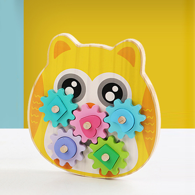 Projeto animal de Owl Gear Block Wood Creative do elefante inteligente