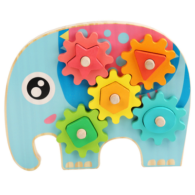 Projeto animal de Owl Gear Block Wood Creative do elefante inteligente