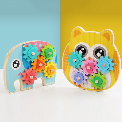 Projeto animal de Owl Gear Block Wood Creative do elefante inteligente