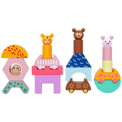 O caminhão de madeira do trem dá forma a DIY Toy For Preschool Toddler educacional