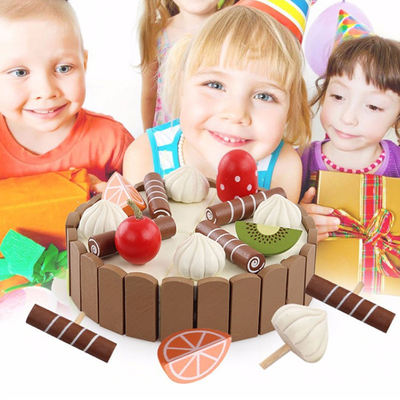 17PCS simulação Mini Kitchen Set de madeira DIY magnético para educacional adiantado