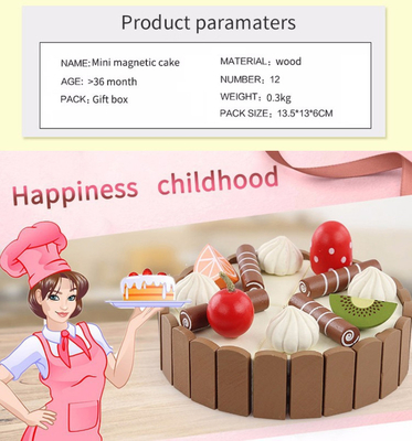 17PCS simulação Mini Kitchen Set de madeira DIY magnético para educacional adiantado
