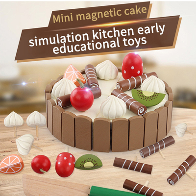 17PCS simulação Mini Kitchen Set de madeira DIY magnético para educacional adiantado