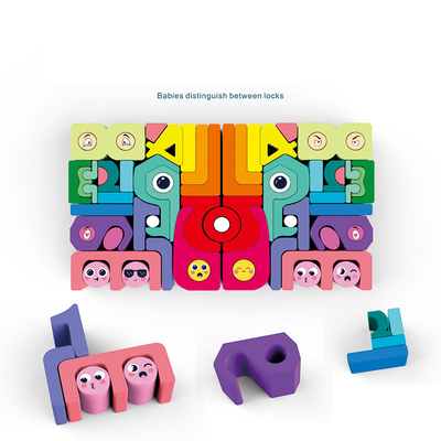 Blocos de apartamentos de madeira Montessori do arco-íris das crianças educacional