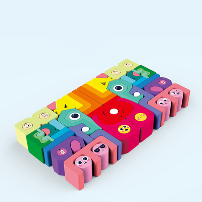 Blocos de apartamentos de madeira Montessori do arco-íris das crianças educacional