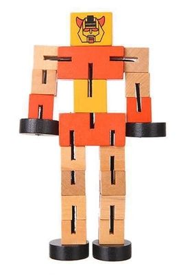 Modelo do jogo da mão do bloco de Toy Puzzle Deformed Wooden Robot das crianças
