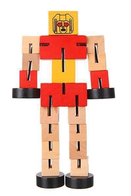 Modelo do jogo da mão do bloco de Toy Puzzle Deformed Wooden Robot das crianças