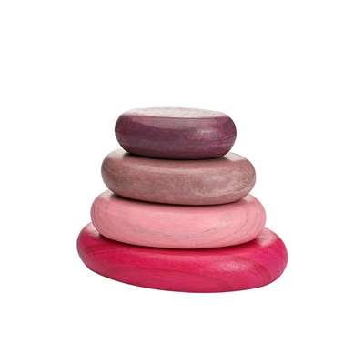 A pedra empilhada de Montessori Jenga do bebê arco-íris de madeira equilibrou o empilhamento de BPA livre