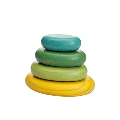 A pedra empilhada de Montessori Jenga do bebê arco-íris de madeira equilibrou o empilhamento de BPA livre