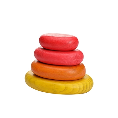 A pedra empilhada de Montessori Jenga do bebê arco-íris de madeira equilibrou o empilhamento de BPA livre