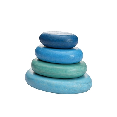 A pedra empilhada de Montessori Jenga do bebê arco-íris de madeira equilibrou o empilhamento de BPA livre