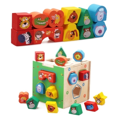 Resolução de problemas geométrica de madeira do desenvolvimento de Toy Teaching Aid Baby Brain