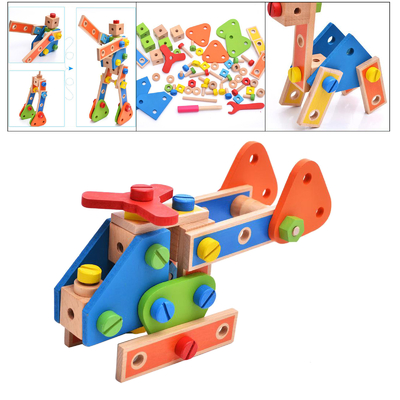 A porca de madeira do bloco de apartamentos de Montessori brinca o parafuso Toy Girls Boys Gift da porca