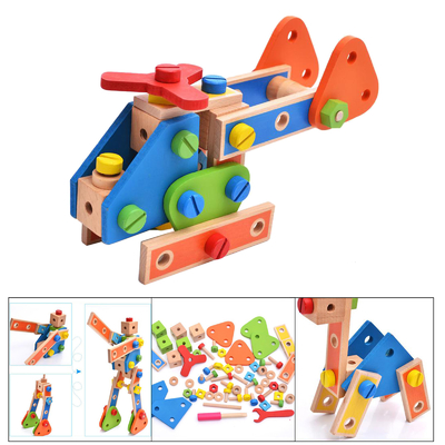 A porca de madeira do bloco de apartamentos de Montessori brinca o parafuso Toy Girls Boys Gift da porca