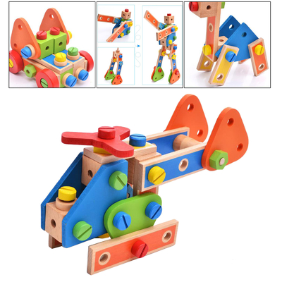 A porca de madeira do bloco de apartamentos de Montessori brinca o parafuso Toy Girls Boys Gift da porca