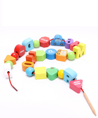jogo frisado da corda da letra de madeira do número do tráfego 75Pcs urbano que amarra o rosqueamento