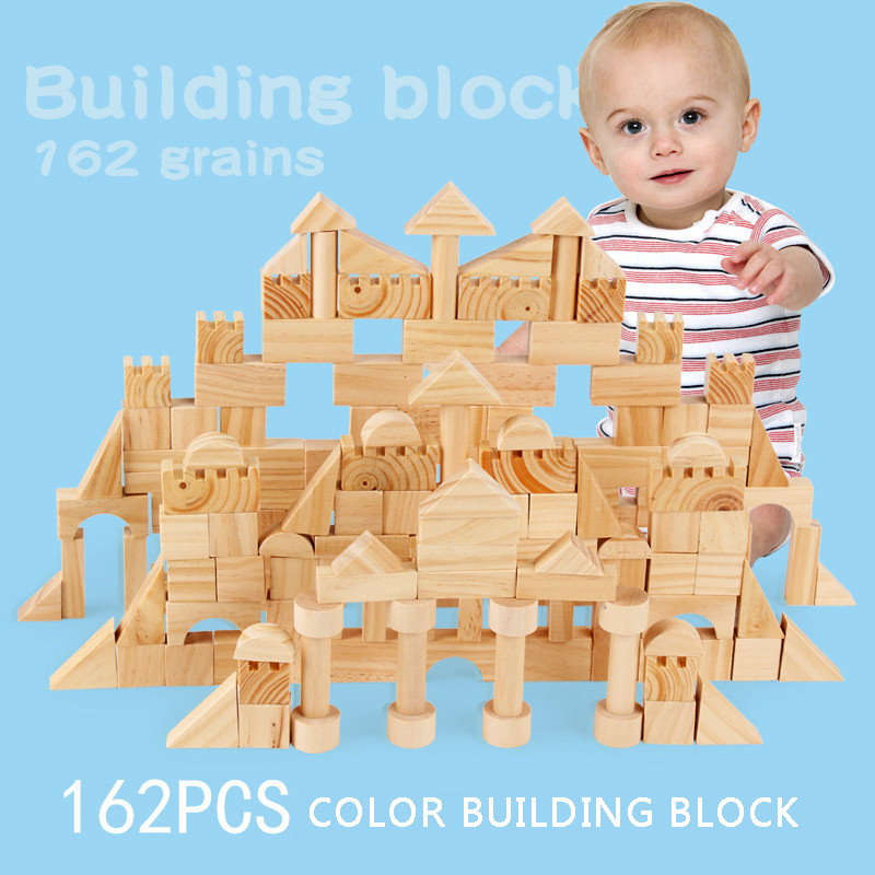 Grões de madeira da educação de Montessori que empilham brinquedos Parenting das crianças da primeira infância das crianças do jardim de infância dos blocos de apartamentos