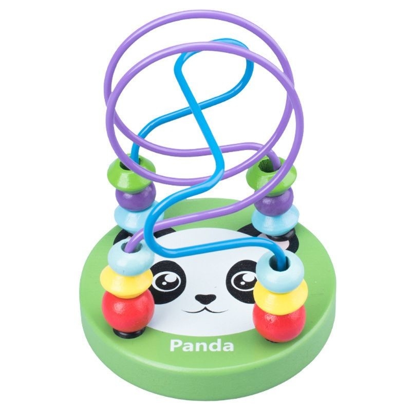 Os brinquedos de madeira de Montessori para a criança que os círculos de madeira perlam o fio Maze Roller Coaster Educational Wood confundem brinquedos do bebê