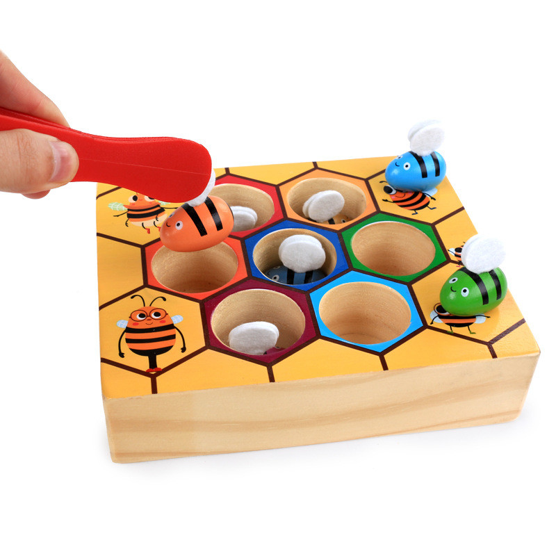 Cognição de Toy Intelligence Catch Bee Color do bebê do jogo da colmeia de Montessori