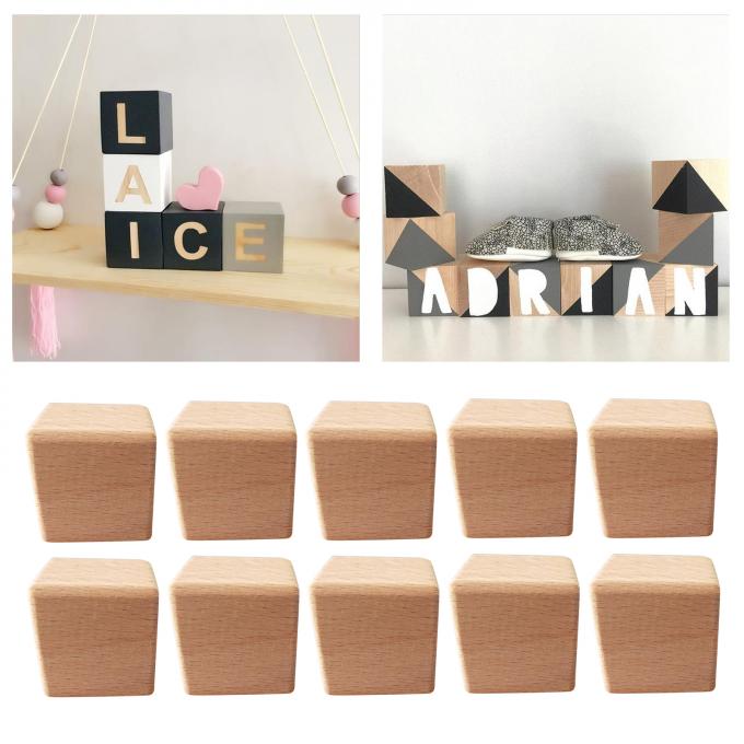 enigma do bebê de 10pcs Mini Wooden Cubes Square Blocks que faz a pintura implorando de madeira para brinquedos dos passatempos das crianças dos projetos dos ofícios DIY